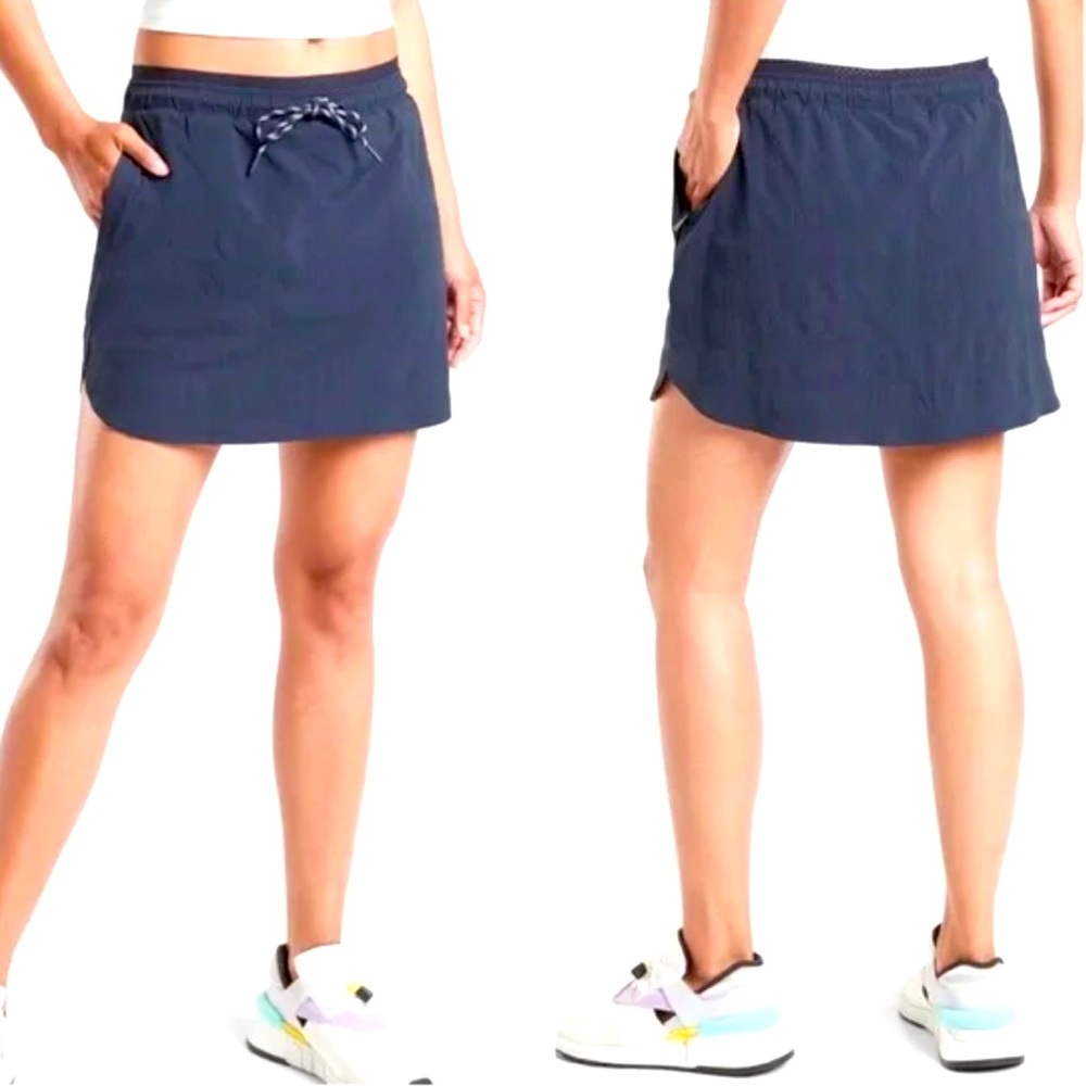 T by Talbots Womens Mp PullOn Skort Skirt/Shorts Stretch Navy Blue Pockets Skirt